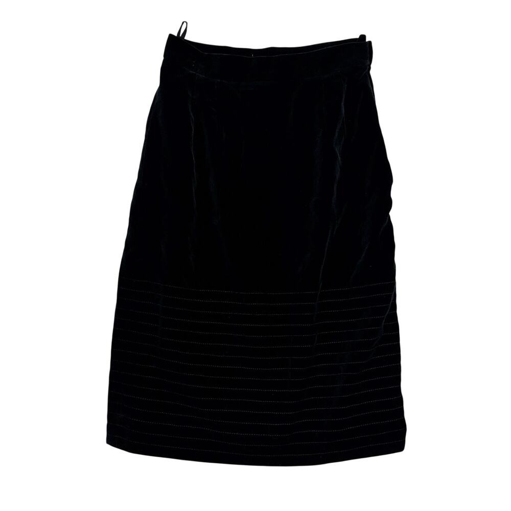 Vintage Valentino Boutique 24 Black Womens Velvet Straight Pencil Made in Italy